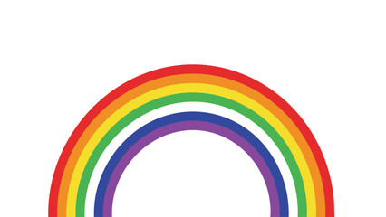 Obraz premium Vibrant Rainbow Arc Against White Background. featuring rainbow, color, spectrum and more, creating a perfect scene. This scene includes elements like arc, curve, stripe.
