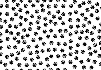 Vector animal pattern - Cat paw seamless pattern - dog paw print wallpaper background

