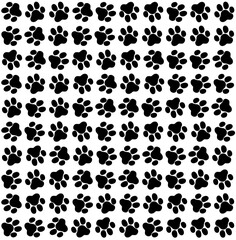 Vector animal pattern - Cat paw seamless pattern - dog paw print wallpaper background
