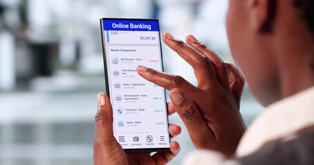 Smart African-American Woman Managing Secure Online Banking Transactions