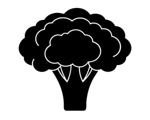 Broccoli vector silhouette illustration isolated on white background
