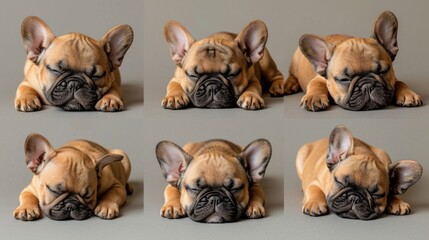 Fototapeta premium group of french bulldog puppy