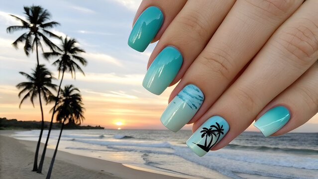 Vibrant Summer Palm Tree Nail Ideas: Trendy Designs & Colors