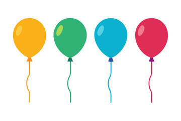 set of Balloon vector silhouette illustration isolated on white background