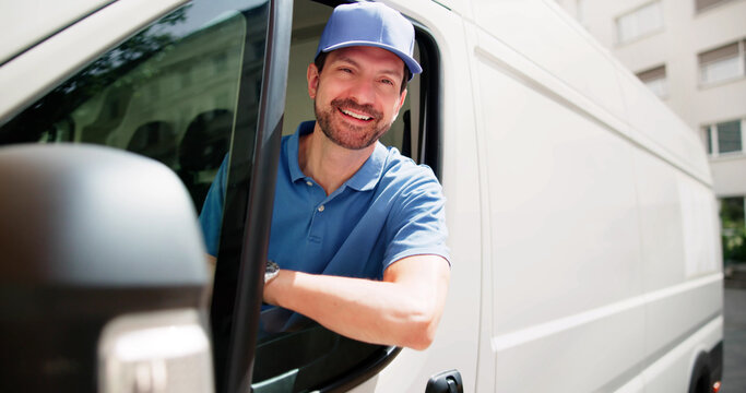 Smiling Van Delivery Man