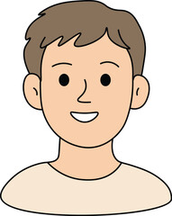  Smiling Boy Face Flat Vector Illustration