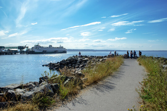 Edmonds Washington View of Ferry and Puget Sound