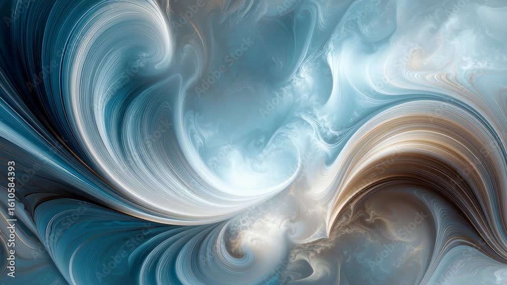 Wall mural elegant abstract digital art with fluid lines and soft gradients