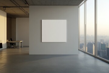 Obraz premium Urban modern art space with blank canvas