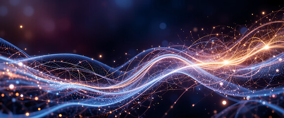 abstract wavy shimmering diamond shine technological futuristic dark purple blue silver golden lines through silver shine 3d pop, bubble silver shine glowing shimmering quince in golden, negative spac