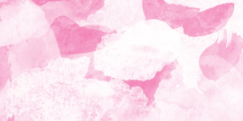 Abstract watercolor design with a soft pastel color palette dominated by shades of pink,  The texture resembles a gentle blending of watercolors, with smooth transitions.