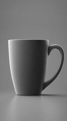 Elegant Minimalist White Mug with Soft Light Shadow Background