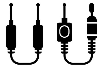 Audio jack vector silhouette illustration isolated on white background