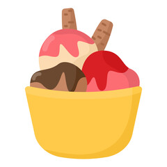 Triple Flavour Ice Cream Cup for Summer Holiday