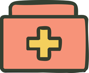 First Aid Kit Medical Box Illustration.