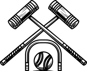 Croquet Mallets and Ball Line Icon