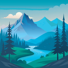 Fototapeta premium winter mountain landscape