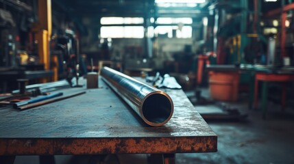 Industrial Steel Pipe in Factory Setting