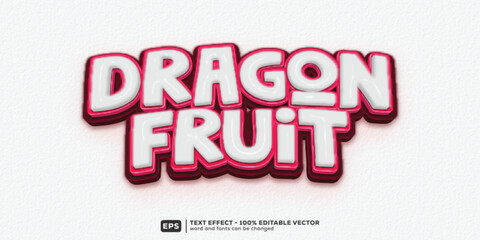Dragon Fruit 3D Cartoon Editable Text Effect | Premium Font Template