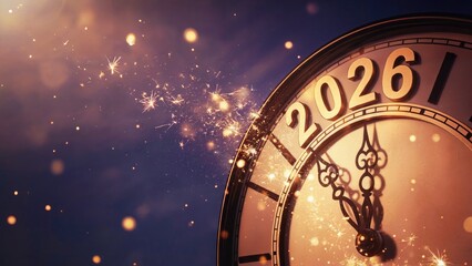 Countdown to 2026 with dazzling fireworks and glowing lights celebrating new beginnings