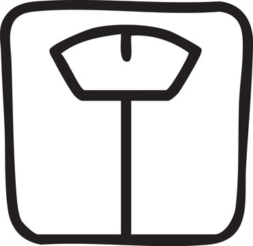 recommend clip art: Handdrawn bathroom weight scale icon illustration.