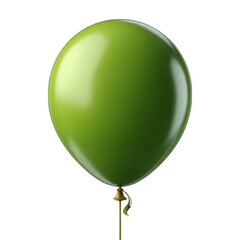 A shiny green balloon floats gracefully, isolated on transparent background, ready to add a touch of whimsy to any celebration
