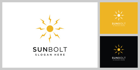 Naklejka premium sun bolt logo vector design template