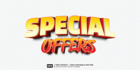 Special Offers 3D Cartoon Editable Text Effect | Premium Font Template