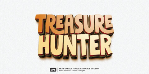Treasure Hunter 3D Cartoon Editable Text Effect | Premium Font Template