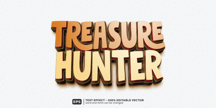 Treasure Hunter 3D Cartoon Editable Text Effect | Premium Font Template