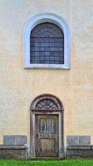 Klaster, Nova Bytrice, Jindrichuv Hradec, Jihocesky kraj, Czechia - August 31 2023: The dilapidated Baroque Church of the Holy Trinity in the picturesque landscape of South Bohemia.