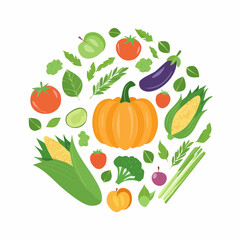 Fresh raw vegetables and fruits