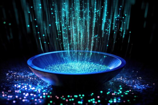 Data processing visualization with scope scanning on a black background creating vibrant effects, data processing with scope scanning on black background - Powered by Adobe