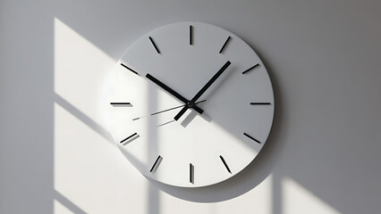 Modern Wall Clock with Long Shadow
