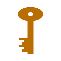 Minimalist Golden Antique Key Illustration