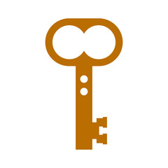Minimalist Golden Antique Key Illustration