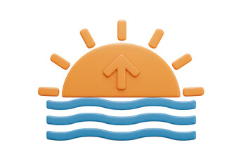 Isolated Sunset Icon with Arrow Up for Positive Energy
