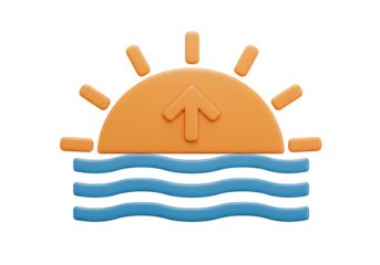 Isolated Sunset Icon with Arrow Up for Positive Energy