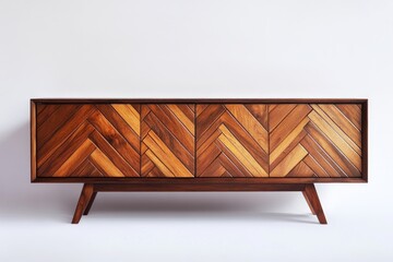 Herringbone wooden sideboard