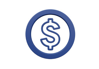 Isolated Dollar Sign Coin for Finance