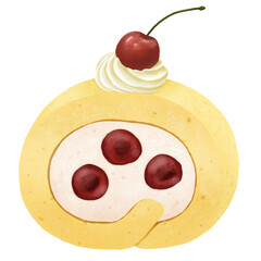 アメリカンチェリーのおしゃれなチェリーロールケーキ