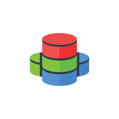 Stacked Database Icon - Red, Green, Blue Layers