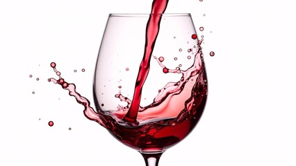 Dynamic Red Wine Splash in Glass