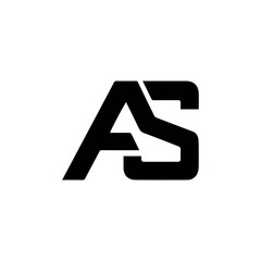 Modern Monogram AS Logo Design in Black and White