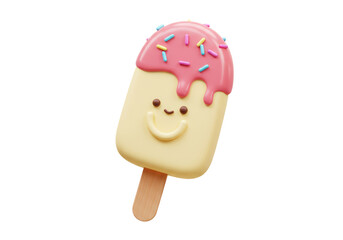 Isolated Cheerful Ice Cream Pop with Sprinkles