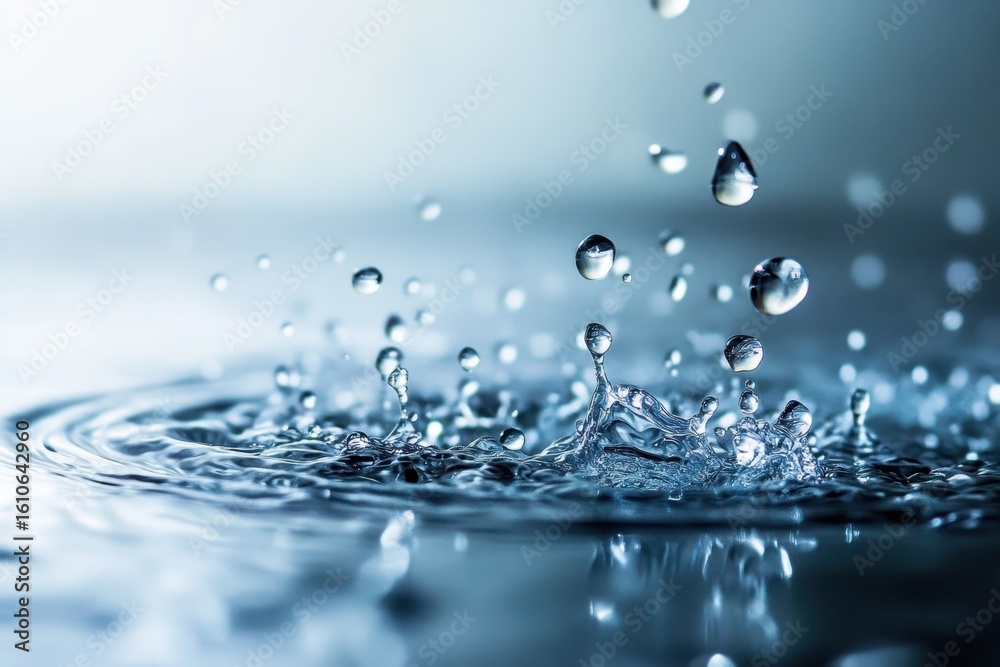 Aufkleber water droplets create mesmerizing abstract patterns on the surface, water droplets that create abstr