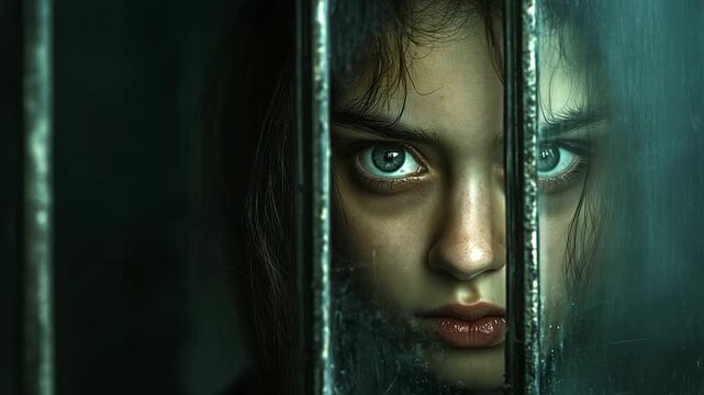 Inside a shadowy room, a girl stares emptily through a glass window, her spirit broken by forced isolation. Battling depression, introversion, and intense social fear, she endure