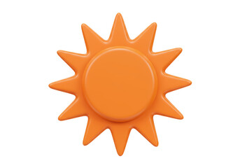 Isolated Simple Orange Sun with Rays