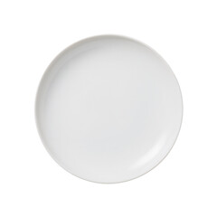 Minimalist presentation displaying a pristine white plate on a uniform void for versatile use