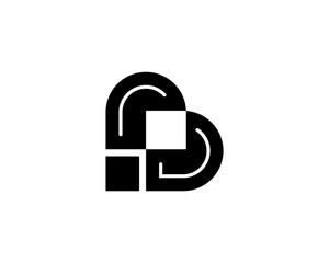 Initial Letter A D Love Heart Monogram Abstract Logo